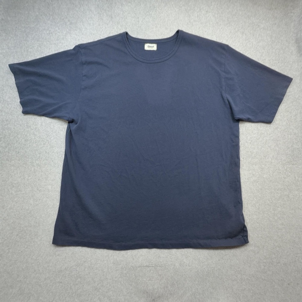 Elwood Oversized Core T Shirt Mens XXL Blue Organic Cotton Heavyweight Crew Tee